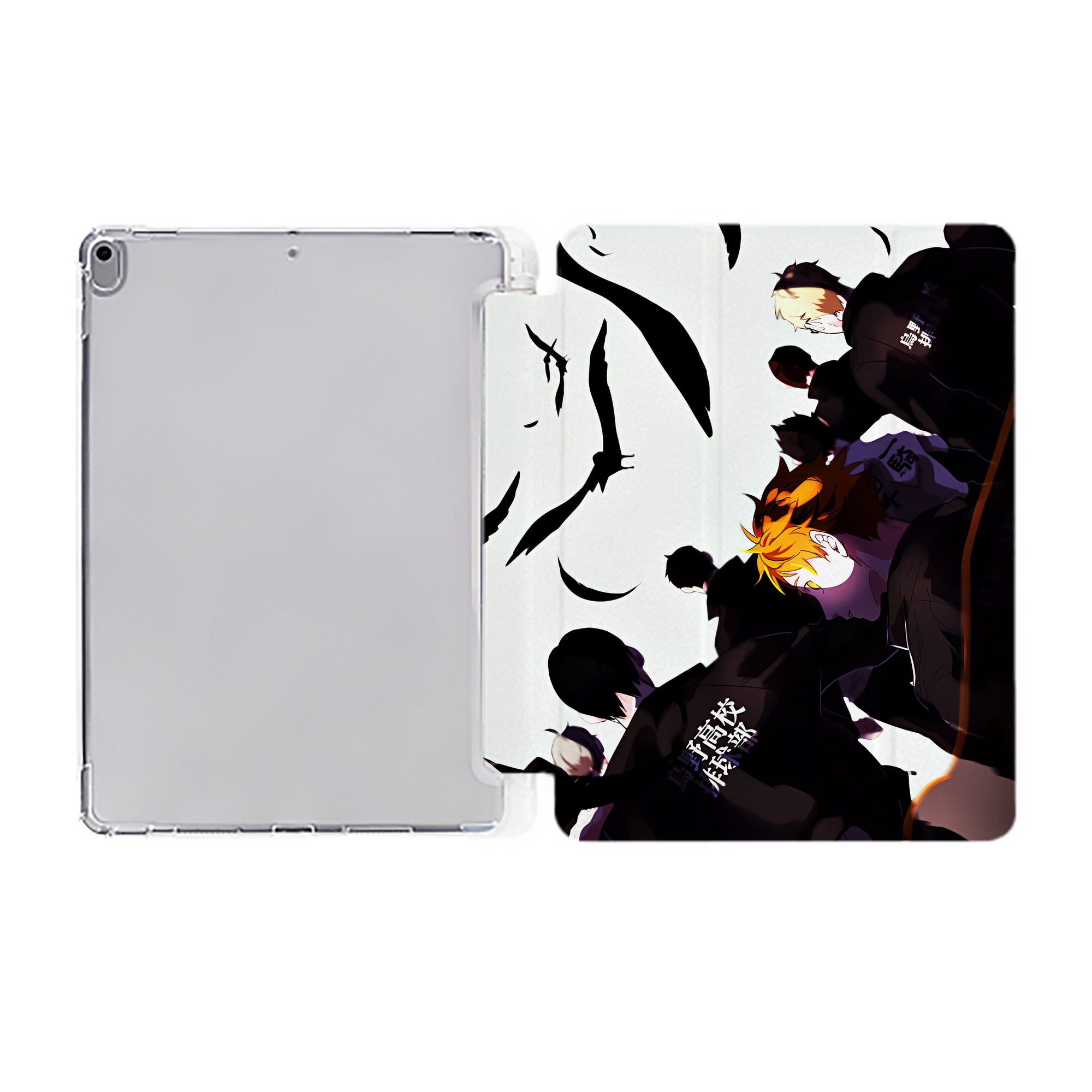 （画像用） ハイキュー!! Haikyu!! IPad ケース ペン収納付き 三つ折りスタンド PUレザー×シリコン 対応機種9.5/10.5/10.9インチ